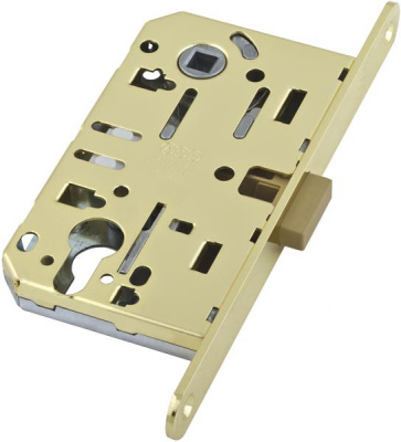 Замок межкомнатный магнит. под цилиндр MEDIANA POLARIS B06103.50.03.567 (Латунь) с отв.планкой